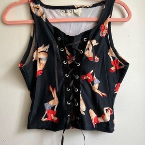 Vintage 50s Corset Style Top
